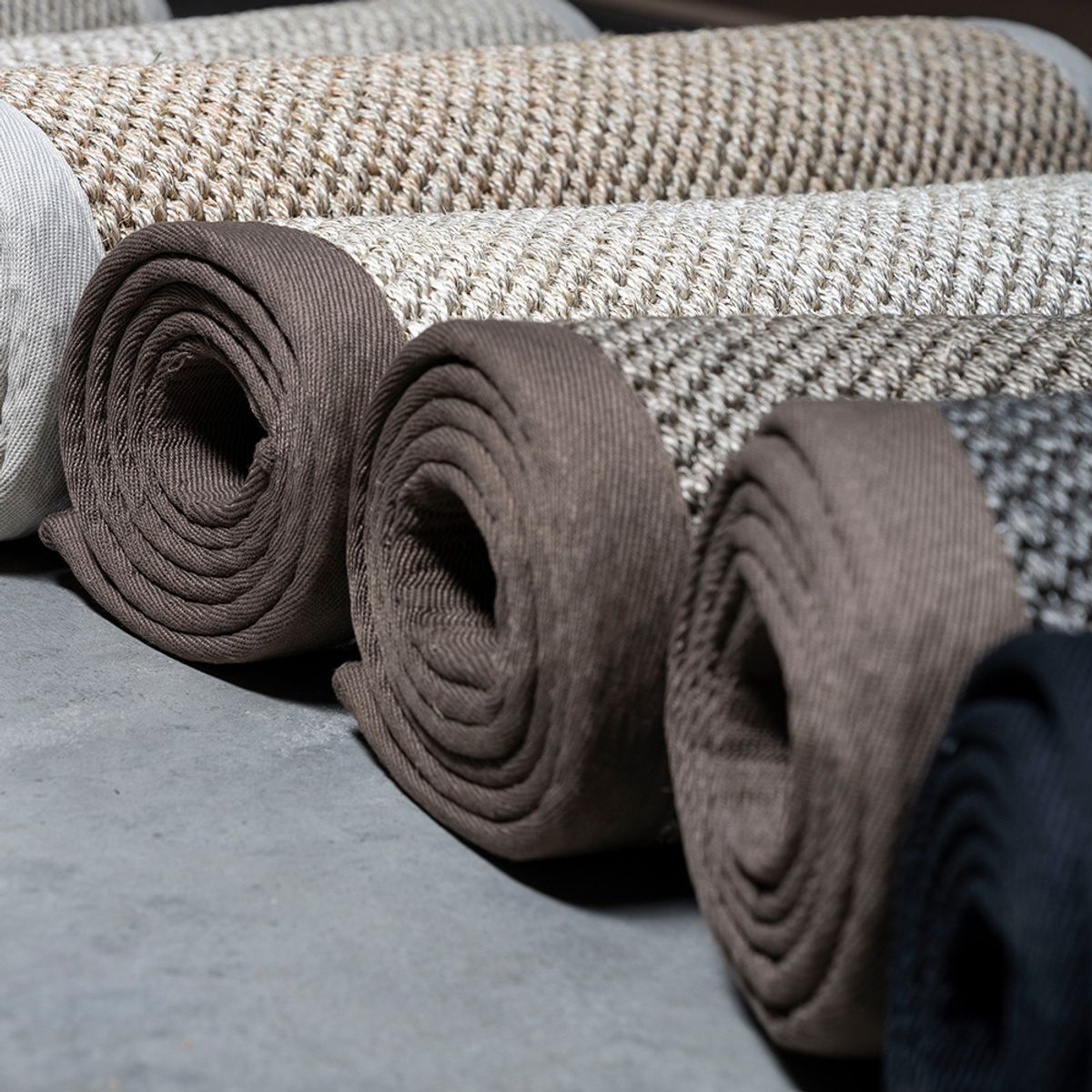 Sisal teppe (200x300 - Gråbrun/brun kant)