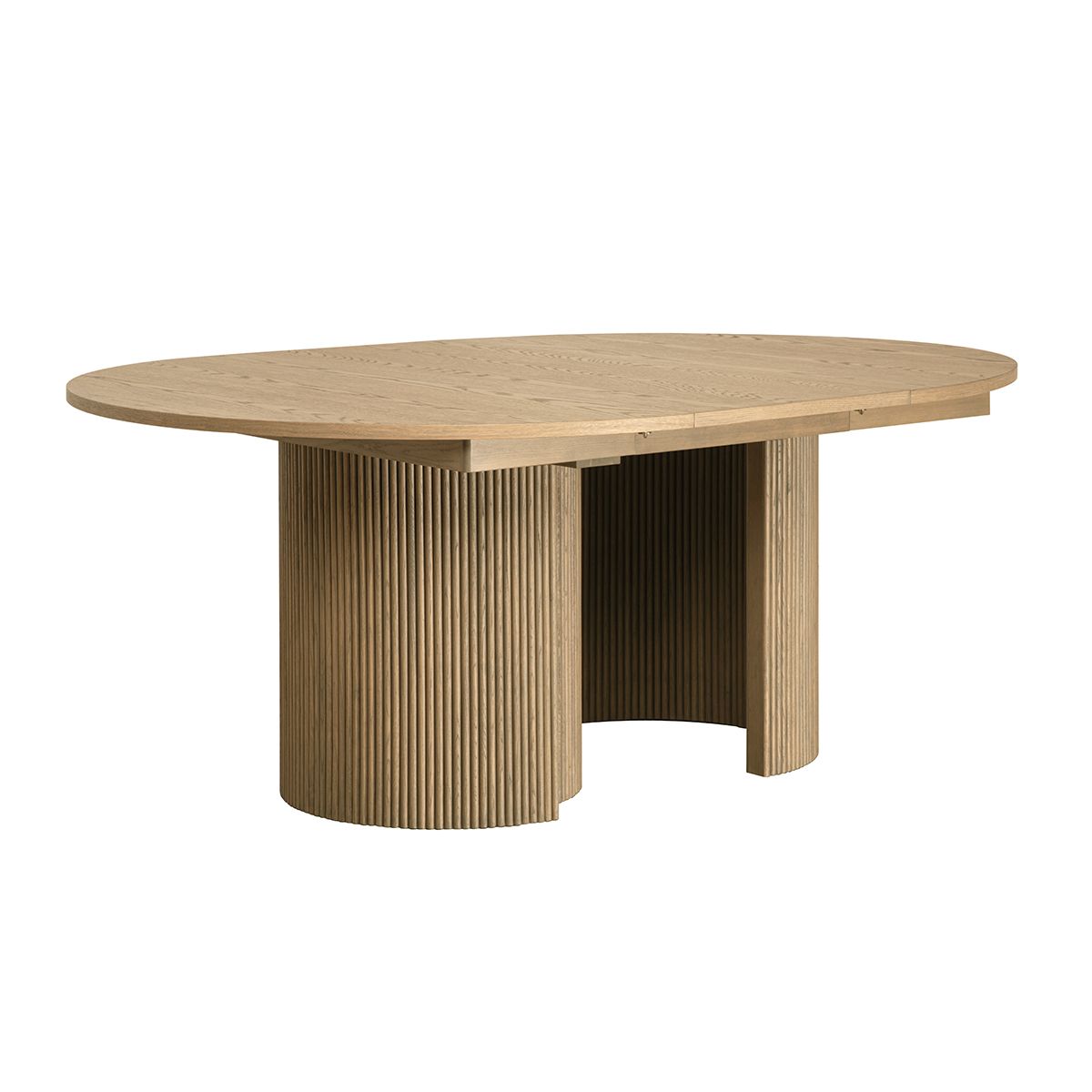 Noor rundt spisebord ø120 (420) med 6 tilleggsplater (gråoljet eik)