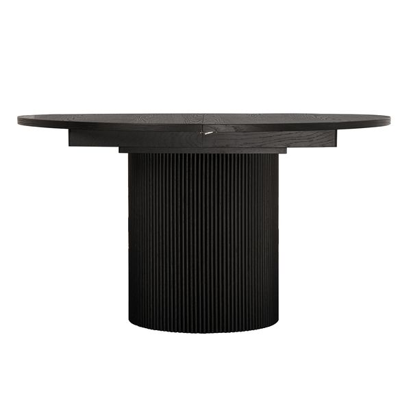 Hovedbilde Noor rundt spisebord ø120 (170) med 1 tilleggsplate (sort eik)