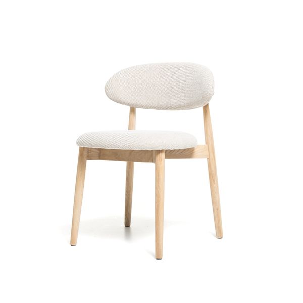 Hovedbilde Malmø spisestol heltre lys eik (stoff Silent lys sand)