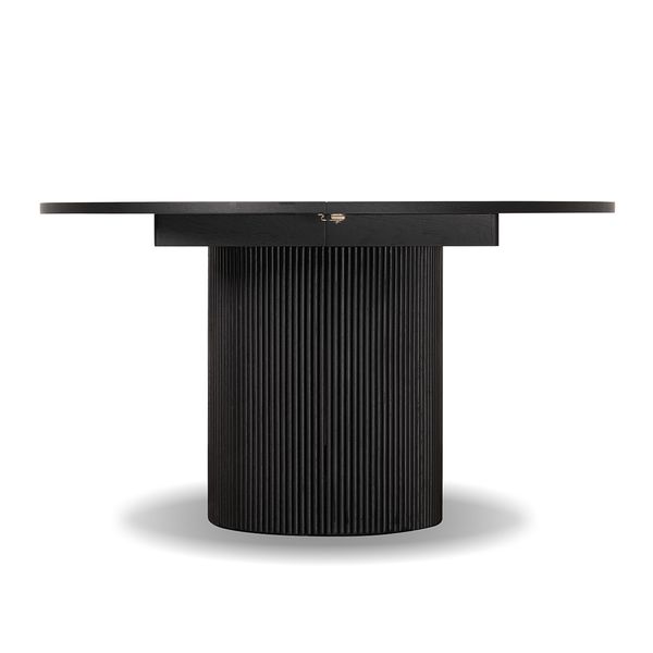 Hovedbilde Noor rundt spisebord ø120 (270) med 3 tilleggsplater (sort eik)