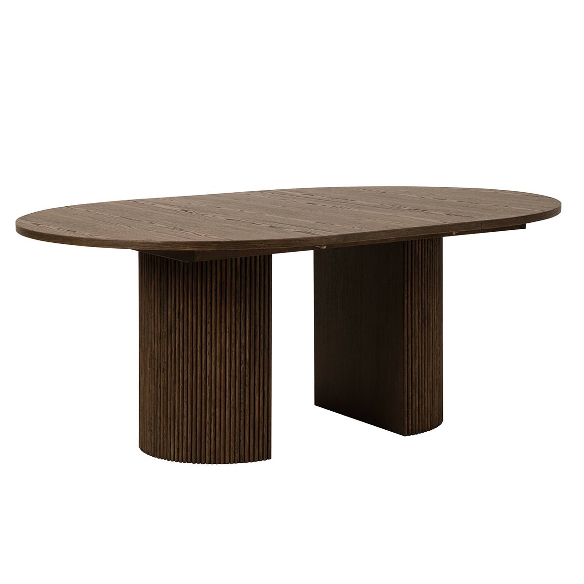 Noor rundt spisebord ø135 (235) med 2 tilleggsplater (røkt eik)