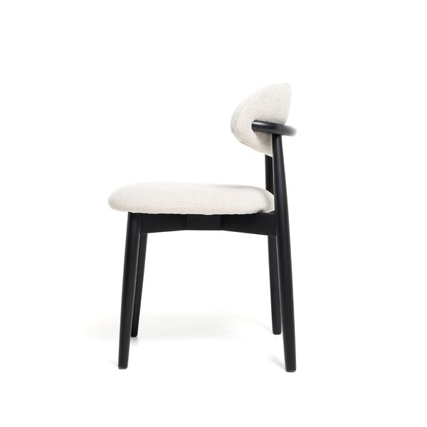 Hovedbilde Malmø spisestol heltre sort eik (stoff Silent lys sand)