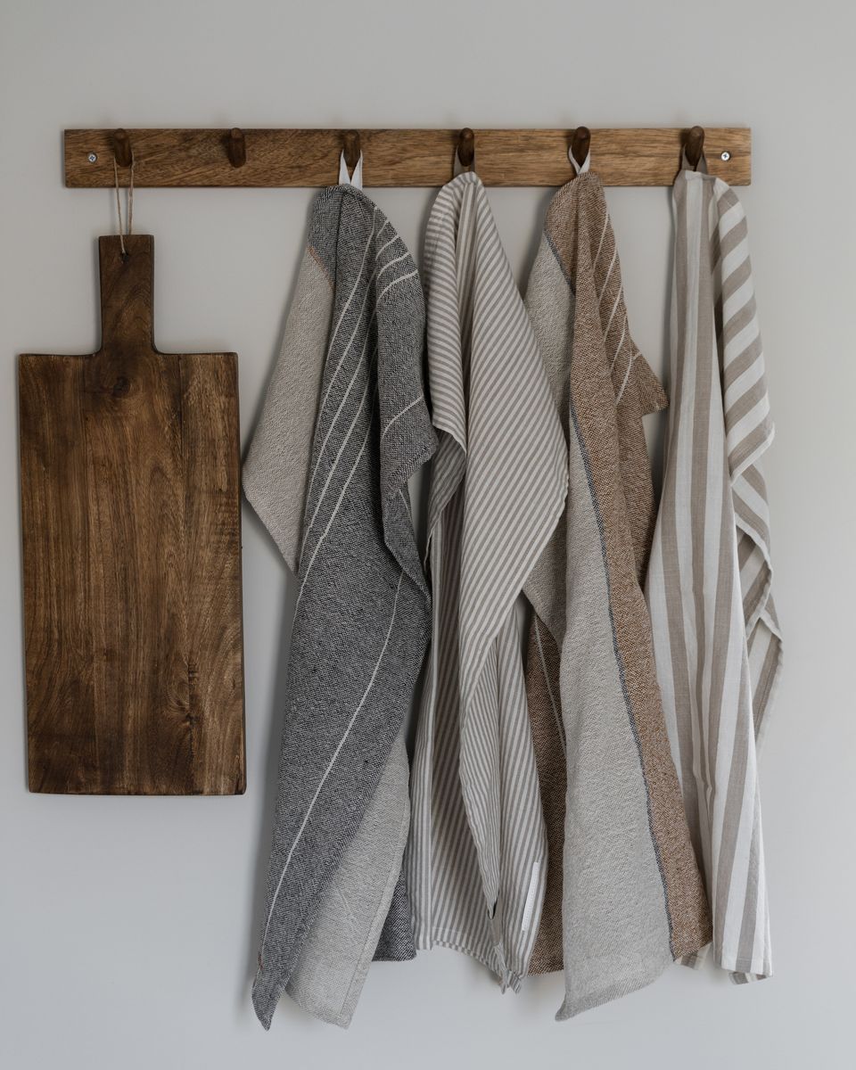 Kjøkkenhåndkle Grå/Natur 