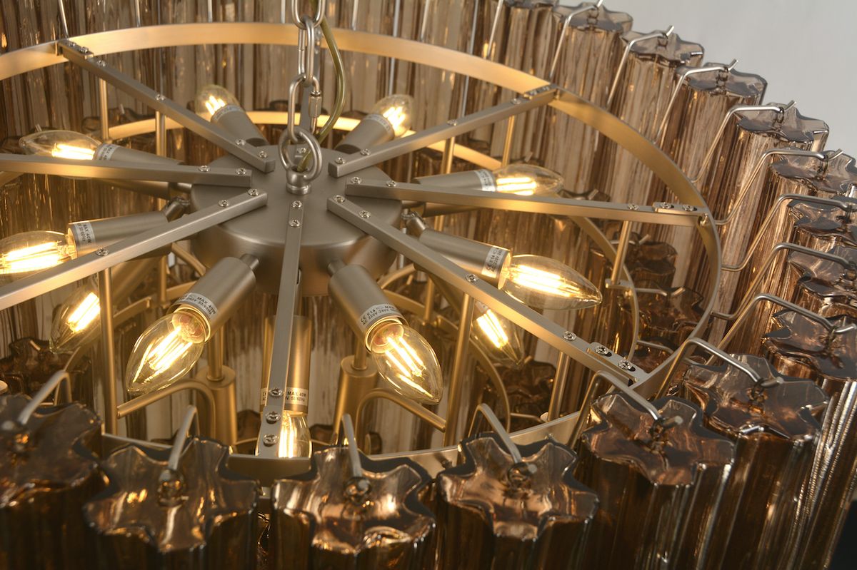 Sezane Chandelier 4 lag (ø81) smoked (brun) / krom