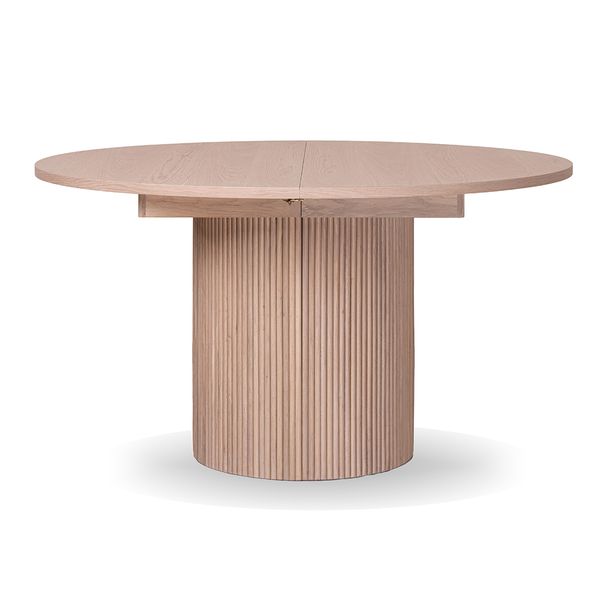 Hovedbilde Noor rundt spisebord ø120 (270) med 3 tilleggsplater (hvitvasket eik)