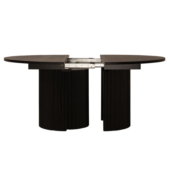 Hovedbilde Noor rundt spisebord ø150 (450) med 6 tilleggsplater (sort eik)