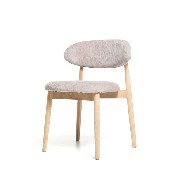 Hovedbilde Malmø spisestol heltre lys eik (stoff Boston beige)