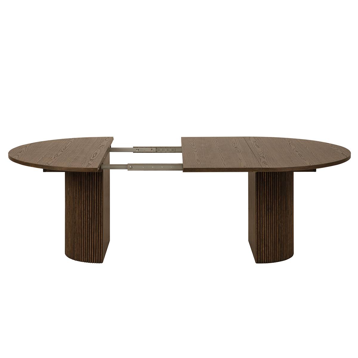 Noor rundt spisebord ø150 (250) med 2 tilleggsplater (røkt eik)