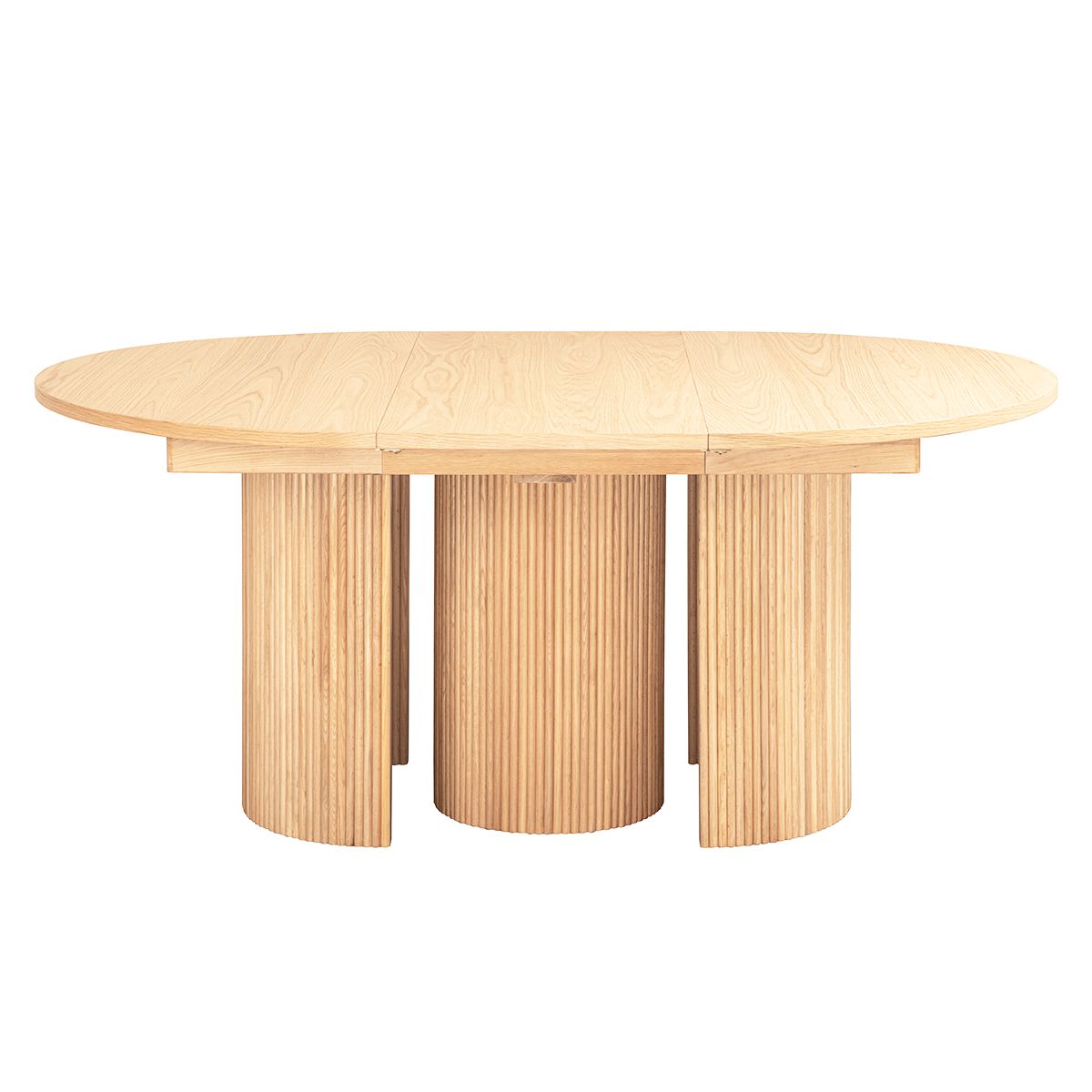 Noor rundt spisebord ø120 (420) med 6 tilleggsplater (lys eik)