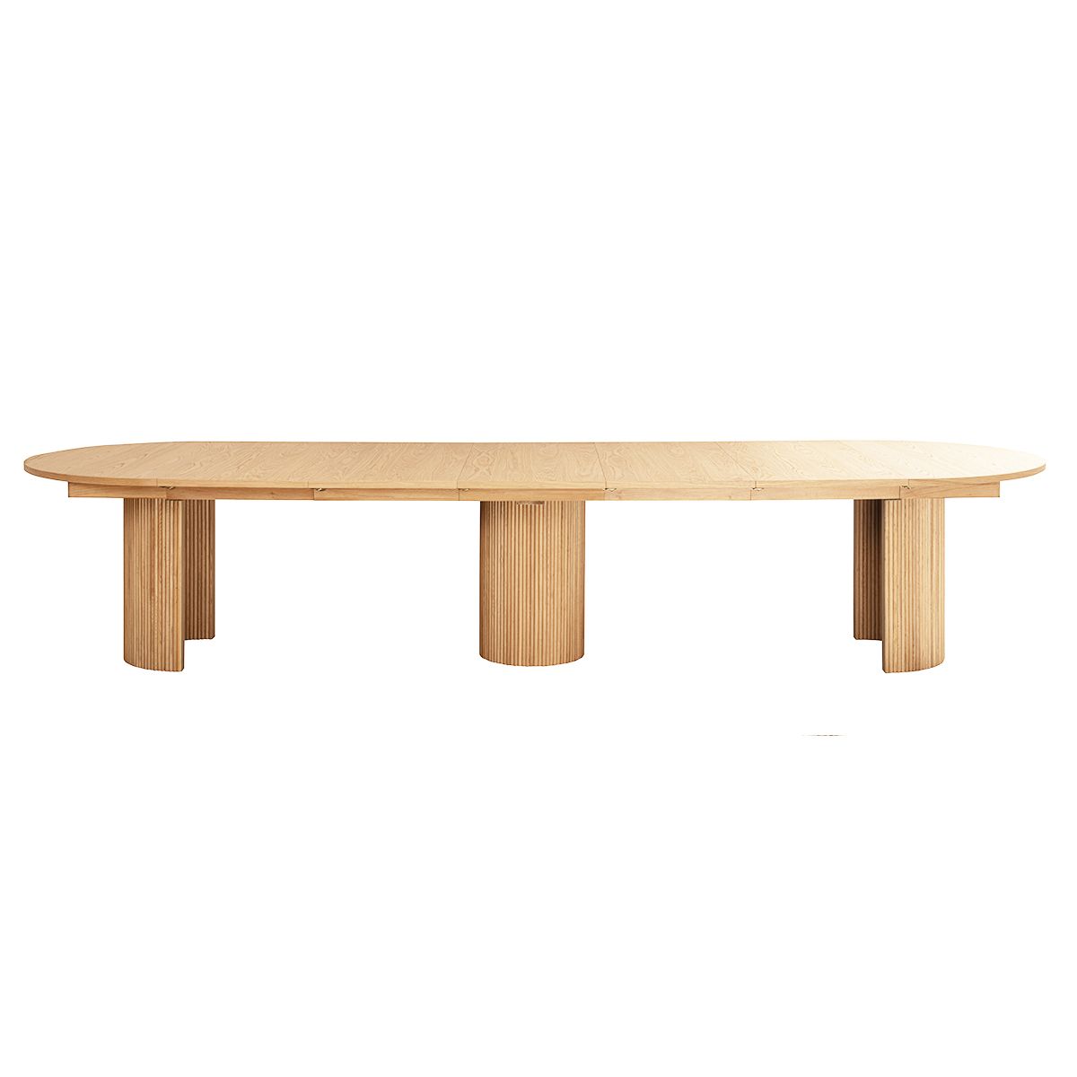 Noor rundt spisebord ø120 (420) med 6 tilleggsplater (lys eik)